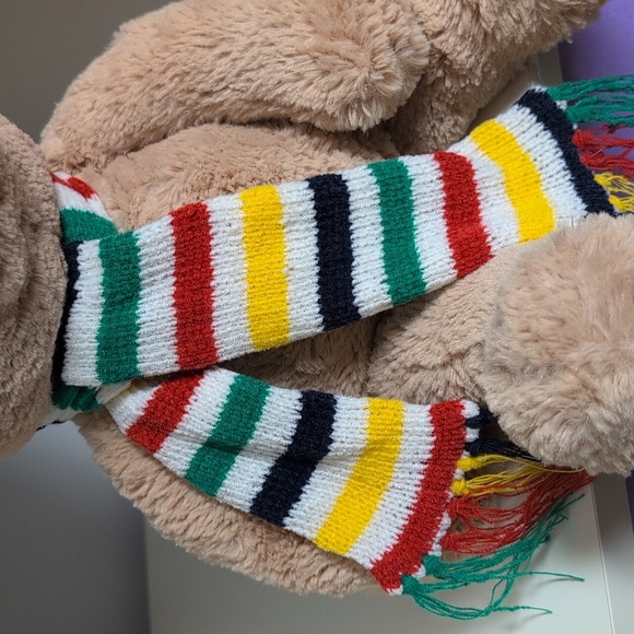 Hudson's Bay Teddy Bear With Scarf, Y2k - Picture 2 of 6